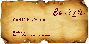 Csák Éva névjegykártya